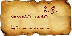 Kercsmár Zalán névjegykártya