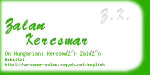 zalan kercsmar business card